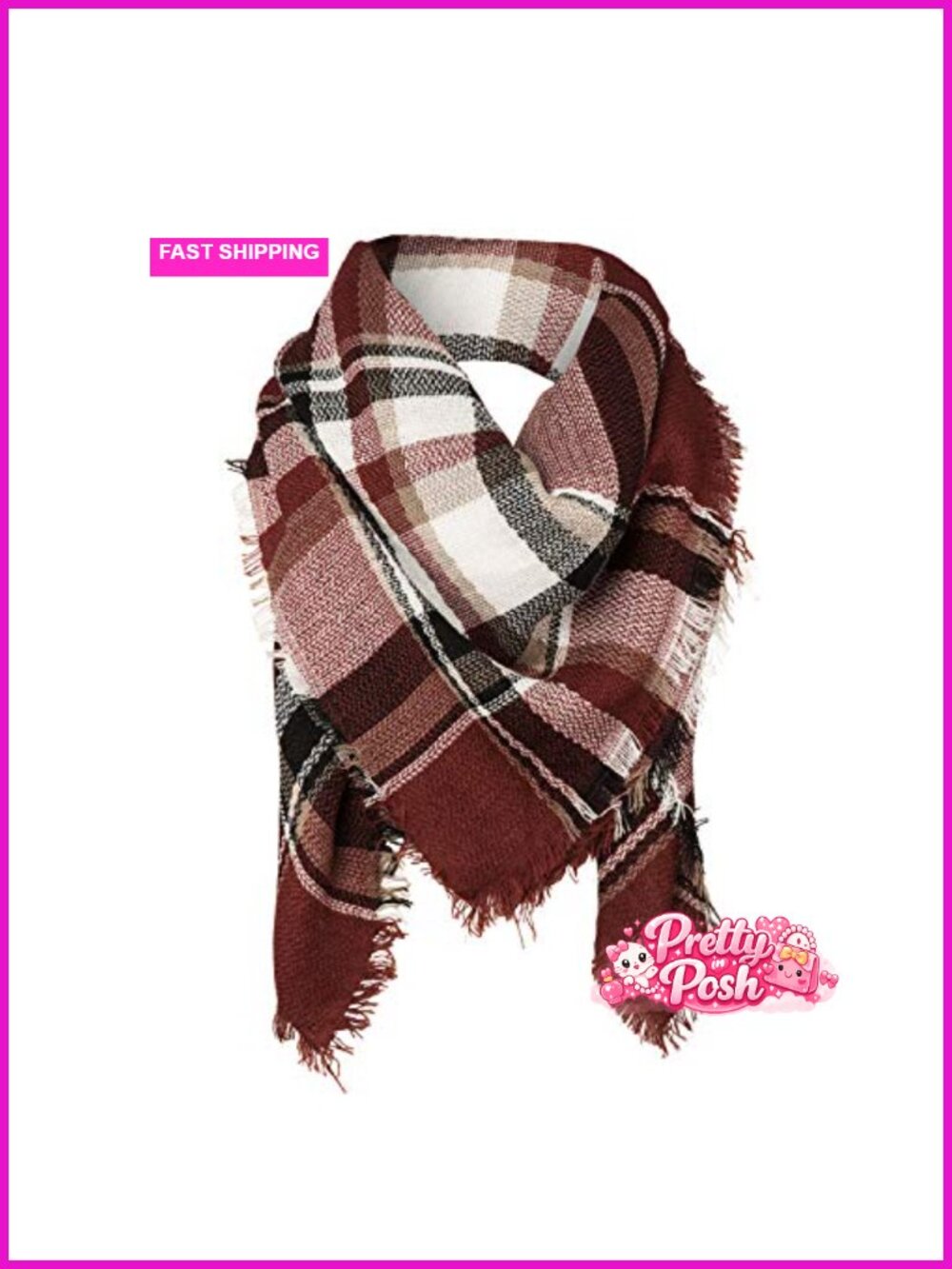 Soft Acrylic Plaid Shawl Blanket Scarf Warm Winter Wrap